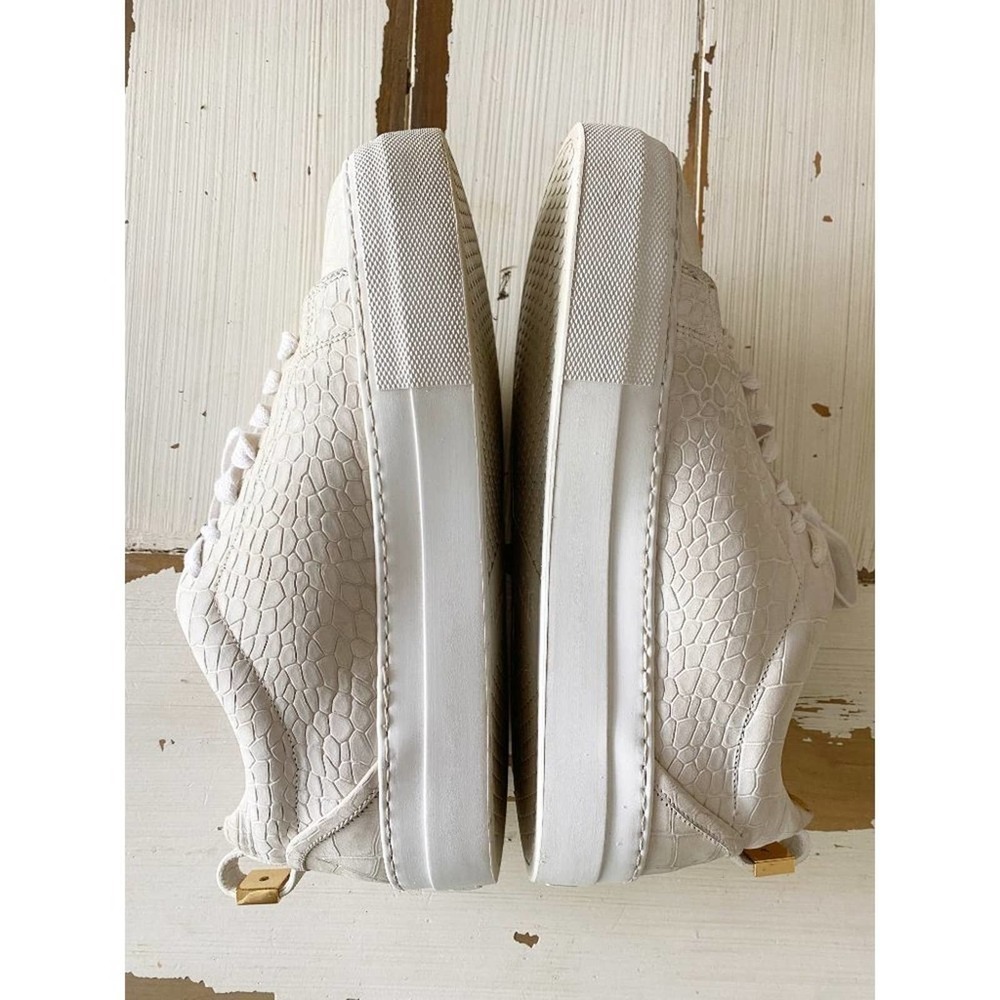 Buscemi En Noir White Crocodile Embossed Leather Low Top Sneakers Shoes Size 6 - Picture 4 of 11